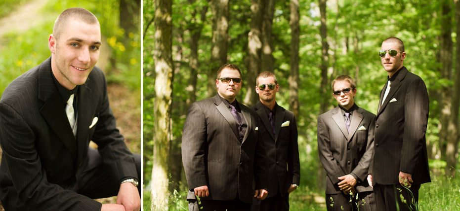 a groom and his groomsmen in Fergus, Ontario by wedding photographer based in Kitchener-Waterloo