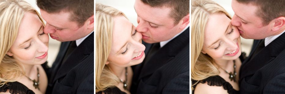 romantic photos during an engagement session in Port Dover, Ontario by Kitchener-Waterloo based wedding photographer