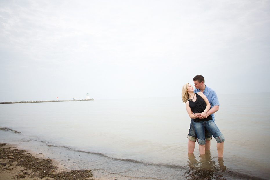 beach engagement session in Port Dover, Ontario