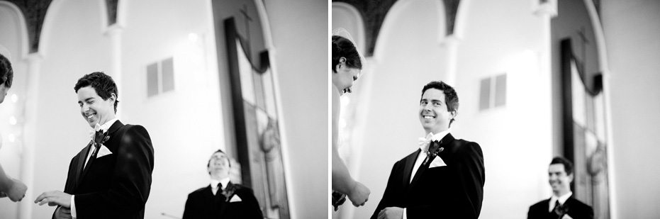 funny moment during the ring ceremony as shot by Kitchener, Ontario wedding photojournalist