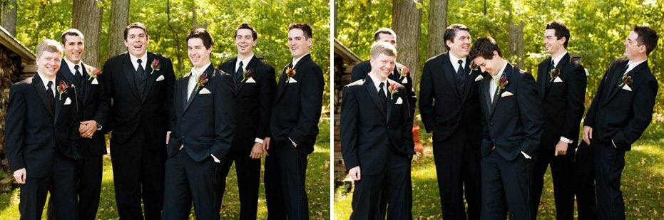 the groom and his groomsmen having fun as captured by Kitchener wedding photographer