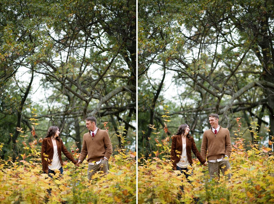 Fall-themed engagement session in High Park with Toronto wedding photojournalist
