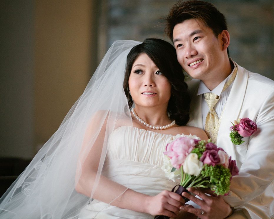 elegant bride and groom at a wedding in Liberty Grand by Toronto wedding photojournalist
