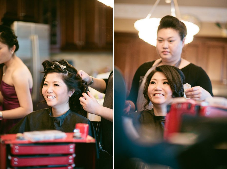 A beautiful Asian bride gets ready for her wedding in Toronto