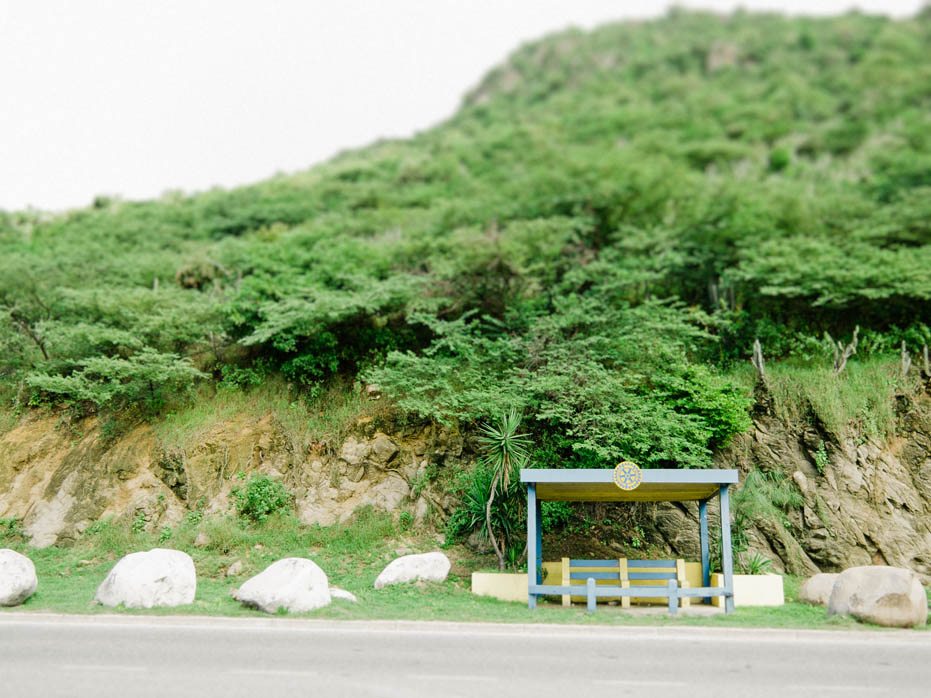 a bus stop in St Maarten by a Canadian travel photographer