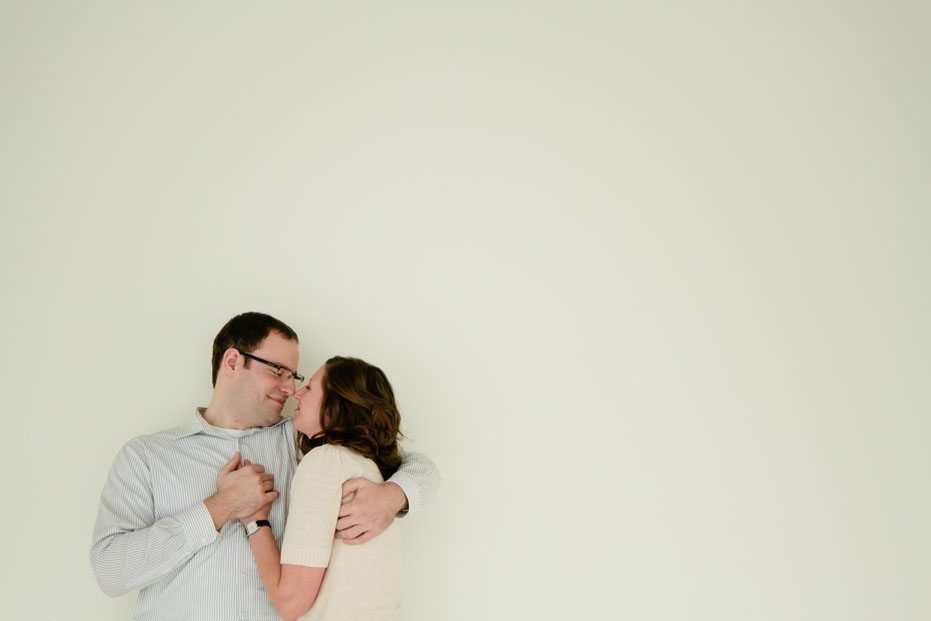 an adorable portrait of an engaged couple photographed by Kitchener-Waterloo wedding photographer