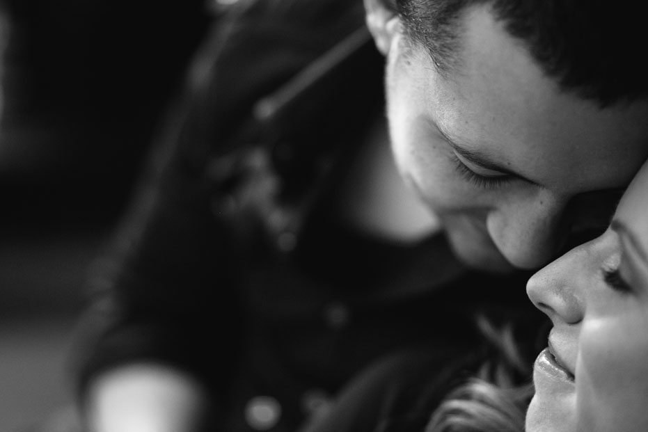 a beautiful moment between a couple on their engagement session in Kitchener, Ontario