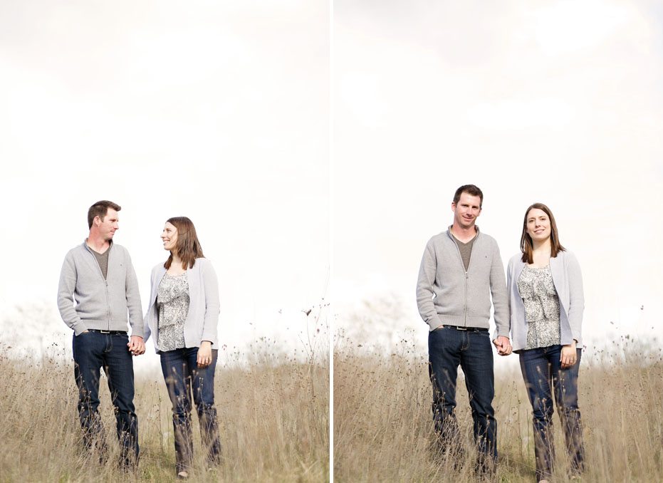 beautiful modern couple poses for an engagement session